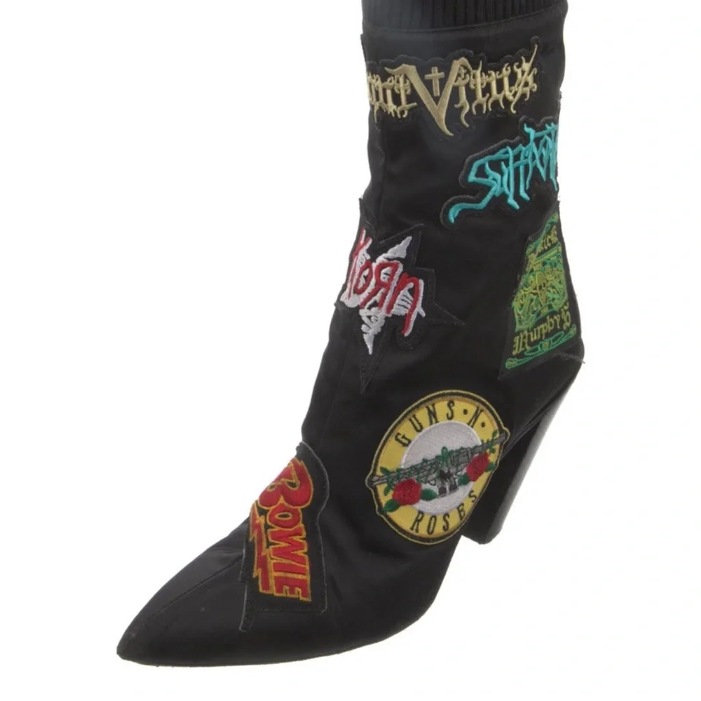 A. f. Vandevorst Black Embroidered Women's Boots - Picture 2 of 5